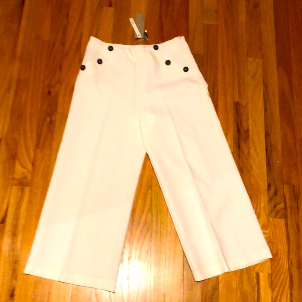 Cropped wide leg trouser